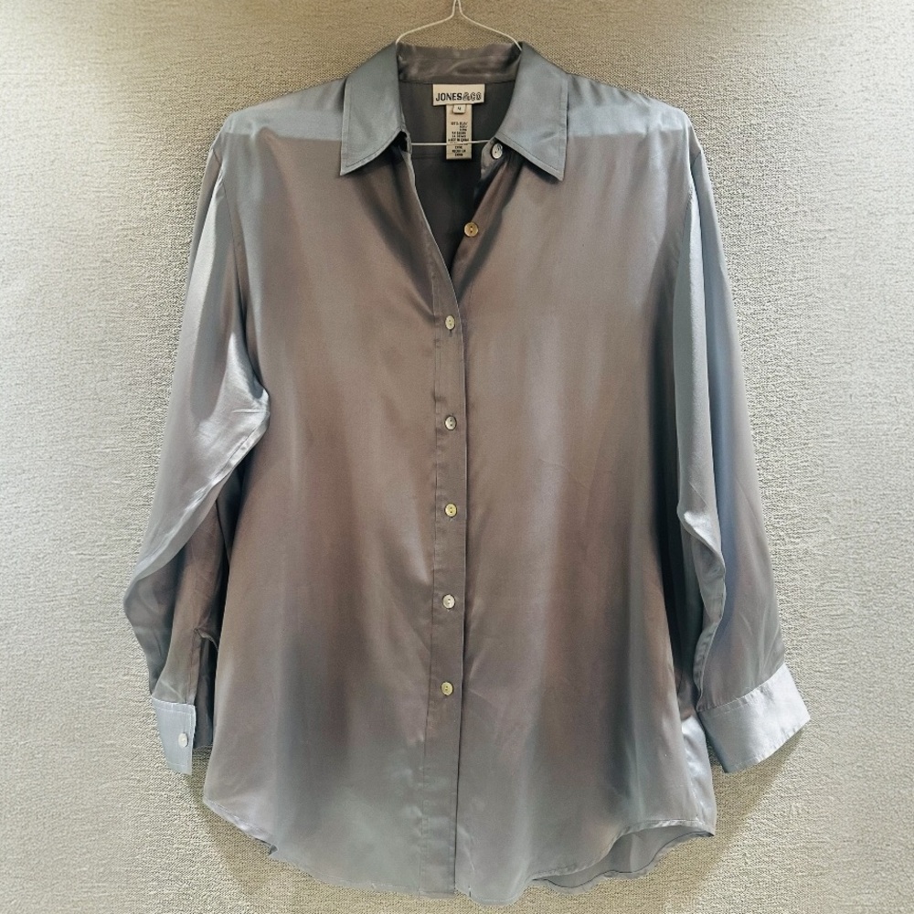 Jones & Co. Silver Silk Blouse